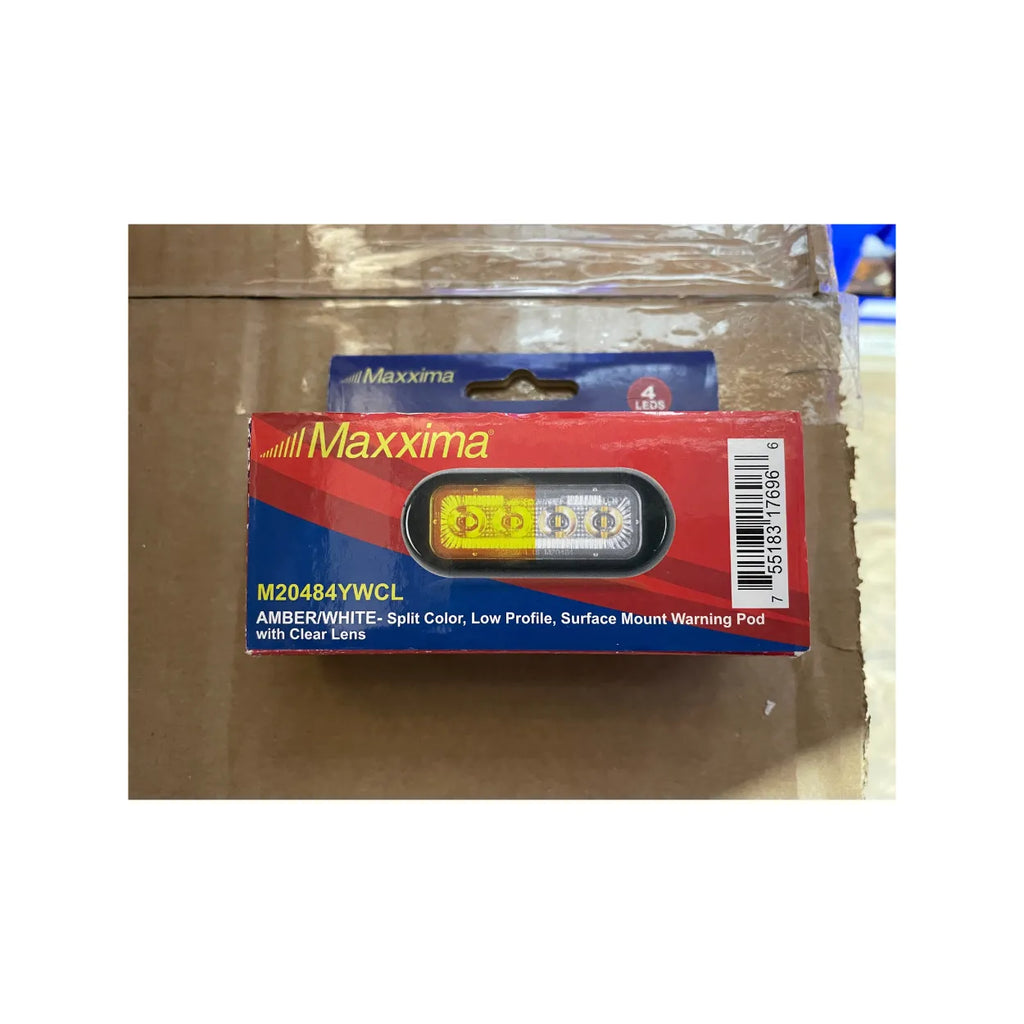 Maxxima M20484YWCL Amber/White 4-LED Warning Light