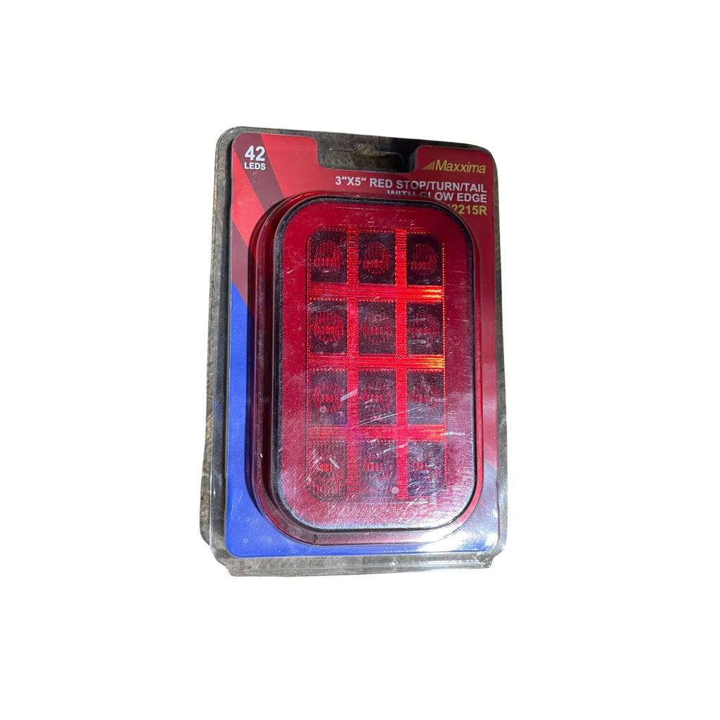 Maxxima M42215R 3x5 Red LED Stop/Turn/Tail Light, Glow Edge