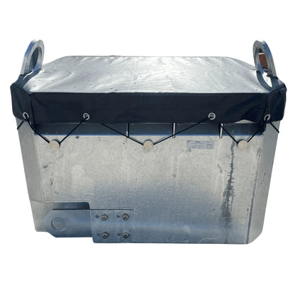 galvanized short rigging box for transporting snatch blocks and other rigging equipment on an NRC heavy duty wrecker