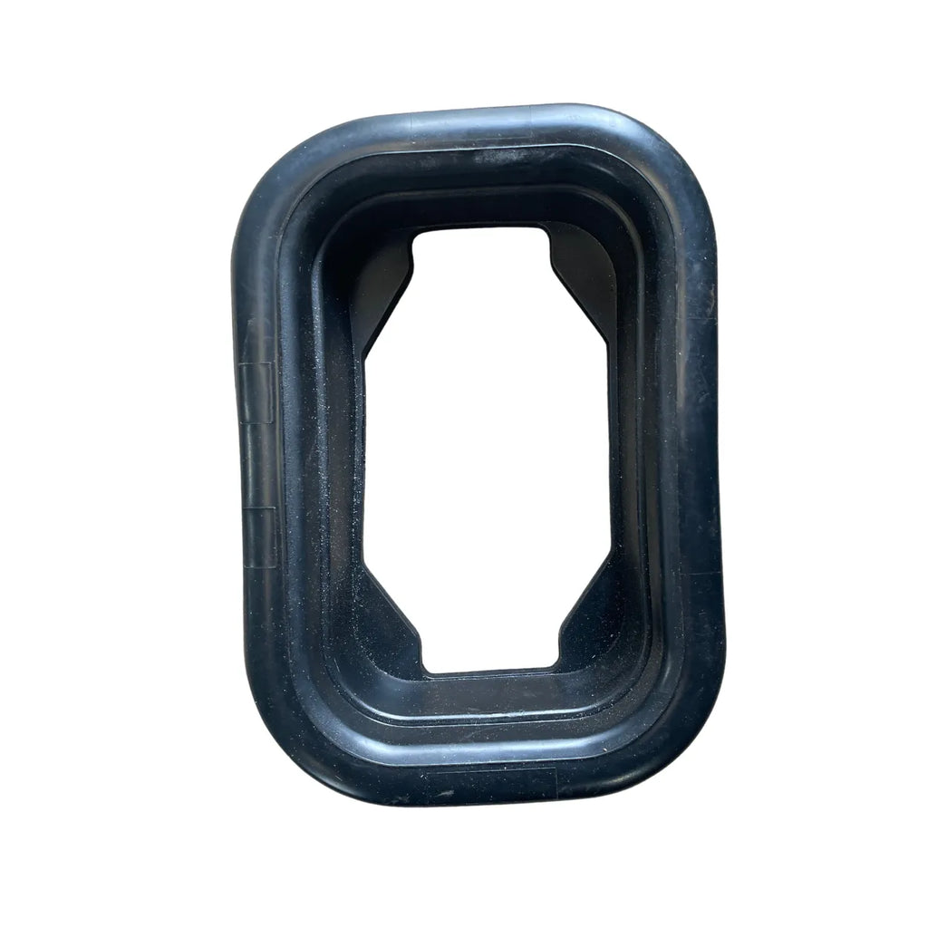 Optronics A33GB black PVC rectangular light grommet, front view showing flush-mount lip and open back