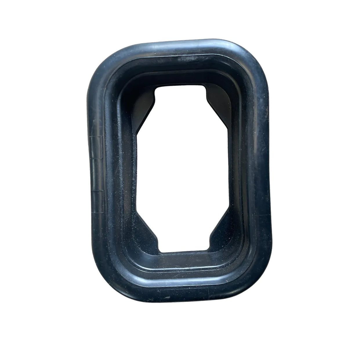 Optronics A33GB black PVC rectangular light grommet, front view showing flush-mount lip and open back