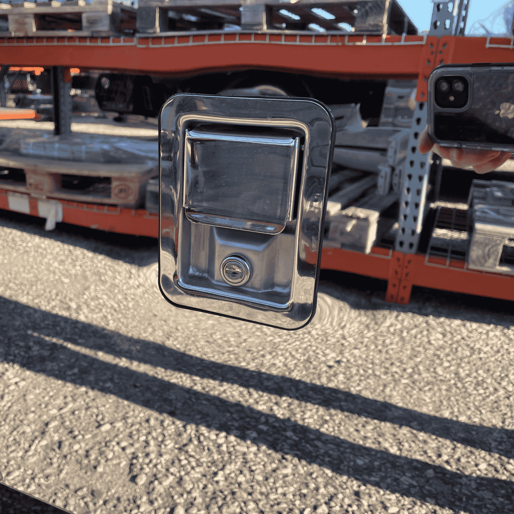 Paddle handle on an In the Ditch Pro Series Toolboxes