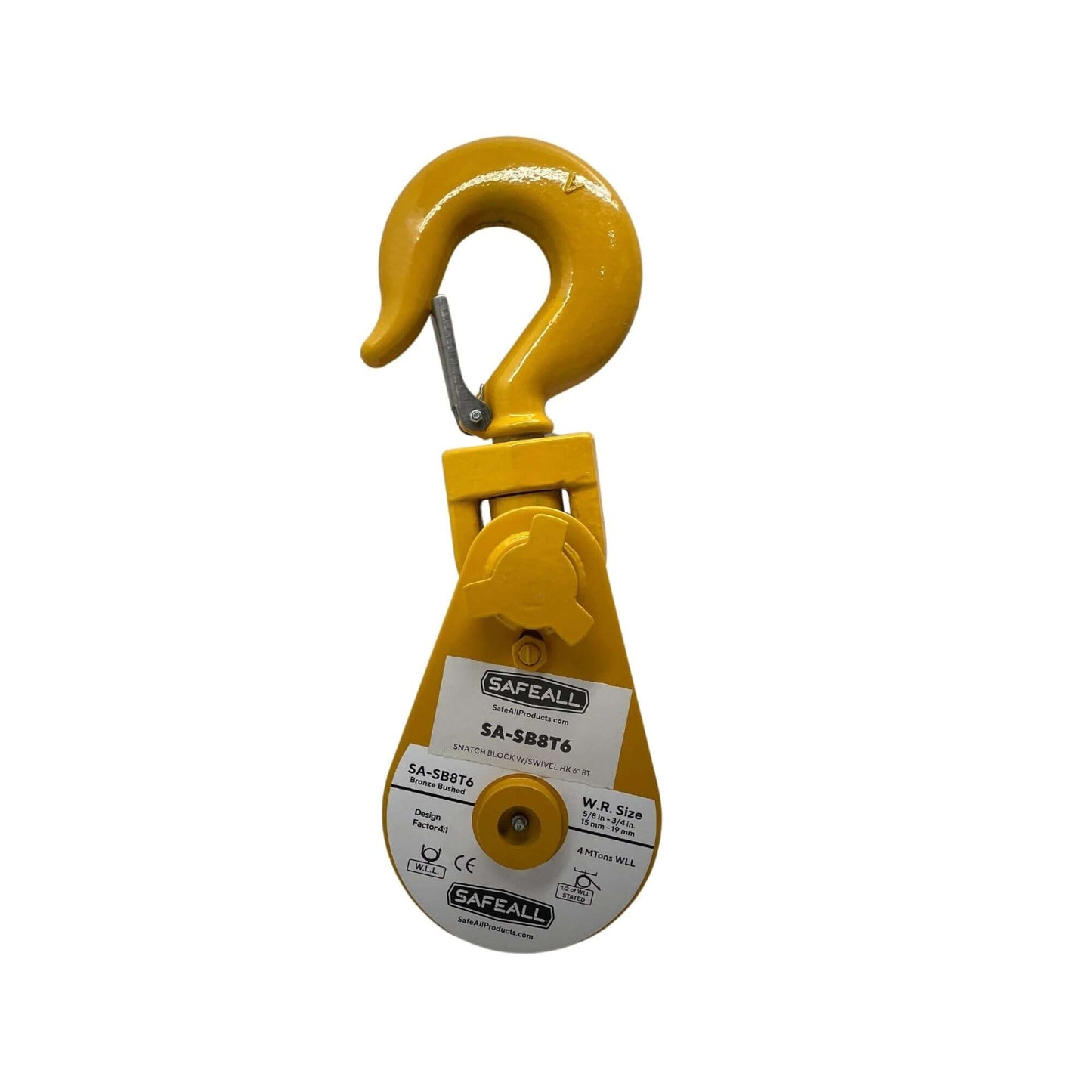 snatch block with swivel hook - rigging - 6 ton snatch block