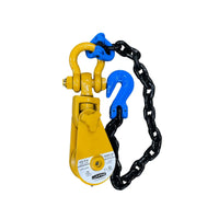 4 inch 4 ton snatch block with chain and grab hook made by SafeAll