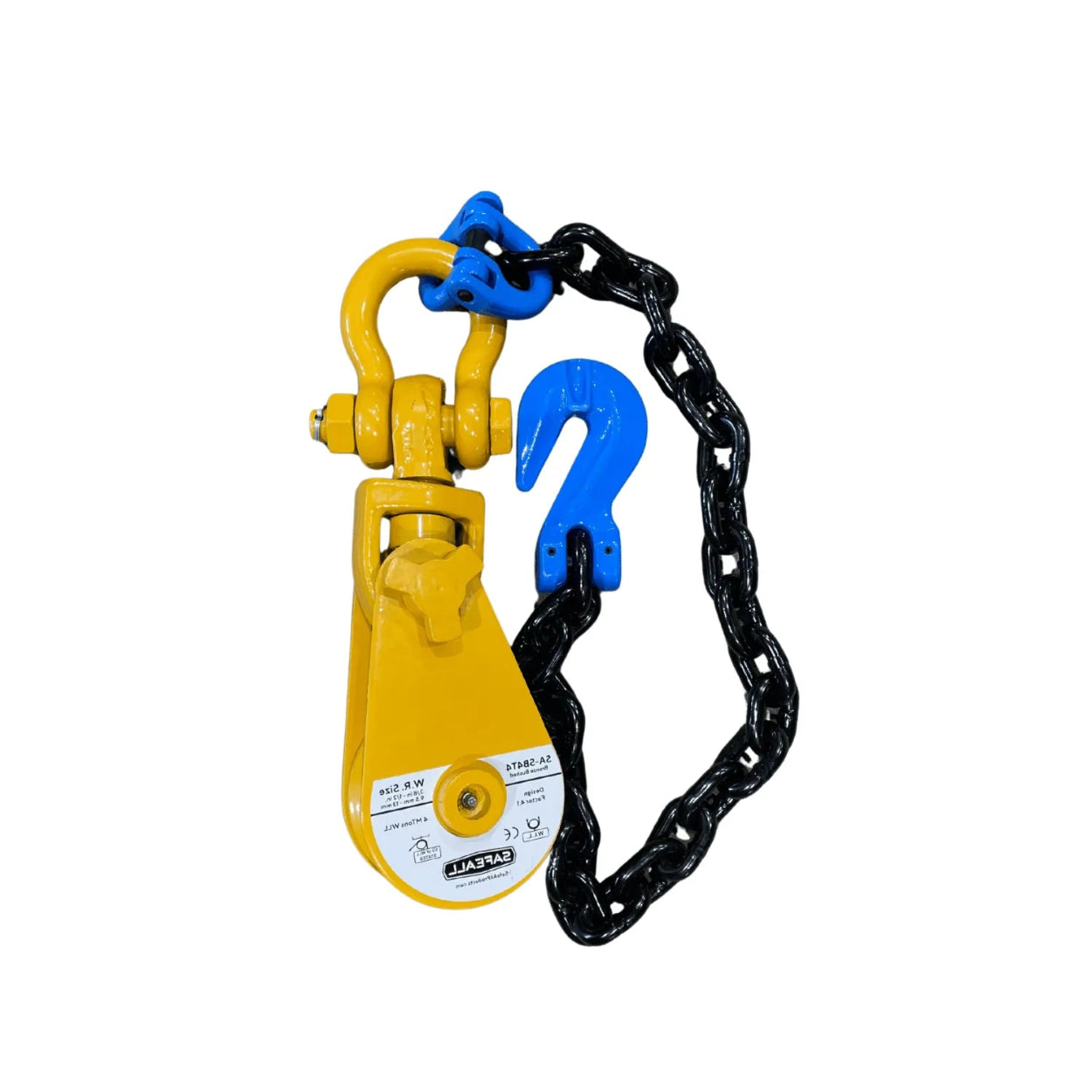 4 Inch 4 Ton Durable Snatch Block with Chain and Grab Hook - SA-SB4T4SC