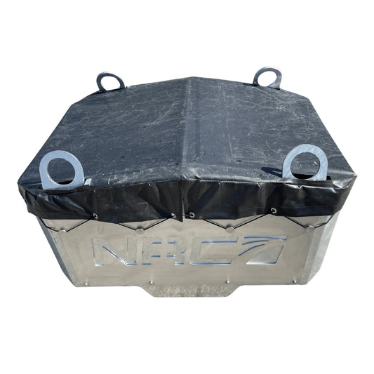 galvanized short rigging box for transporting snatch blocks and other rigging equipment on an NRC heavy duty wrecker