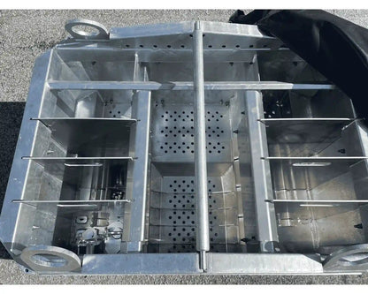 galvanized short rigging box for transporting snatch blocks and other rigging equipment on an NRC heavy duty wrecker
