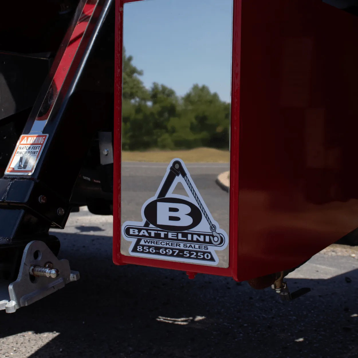 stainless steel trim for the oil tank of an NRC carrier tow truck