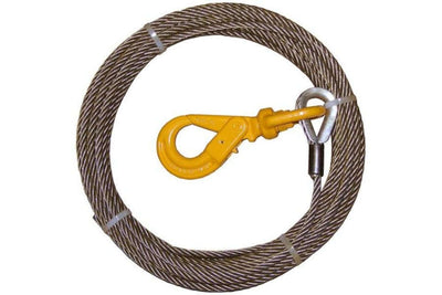 steel core cable - winch line - wire rope - self locking hook 