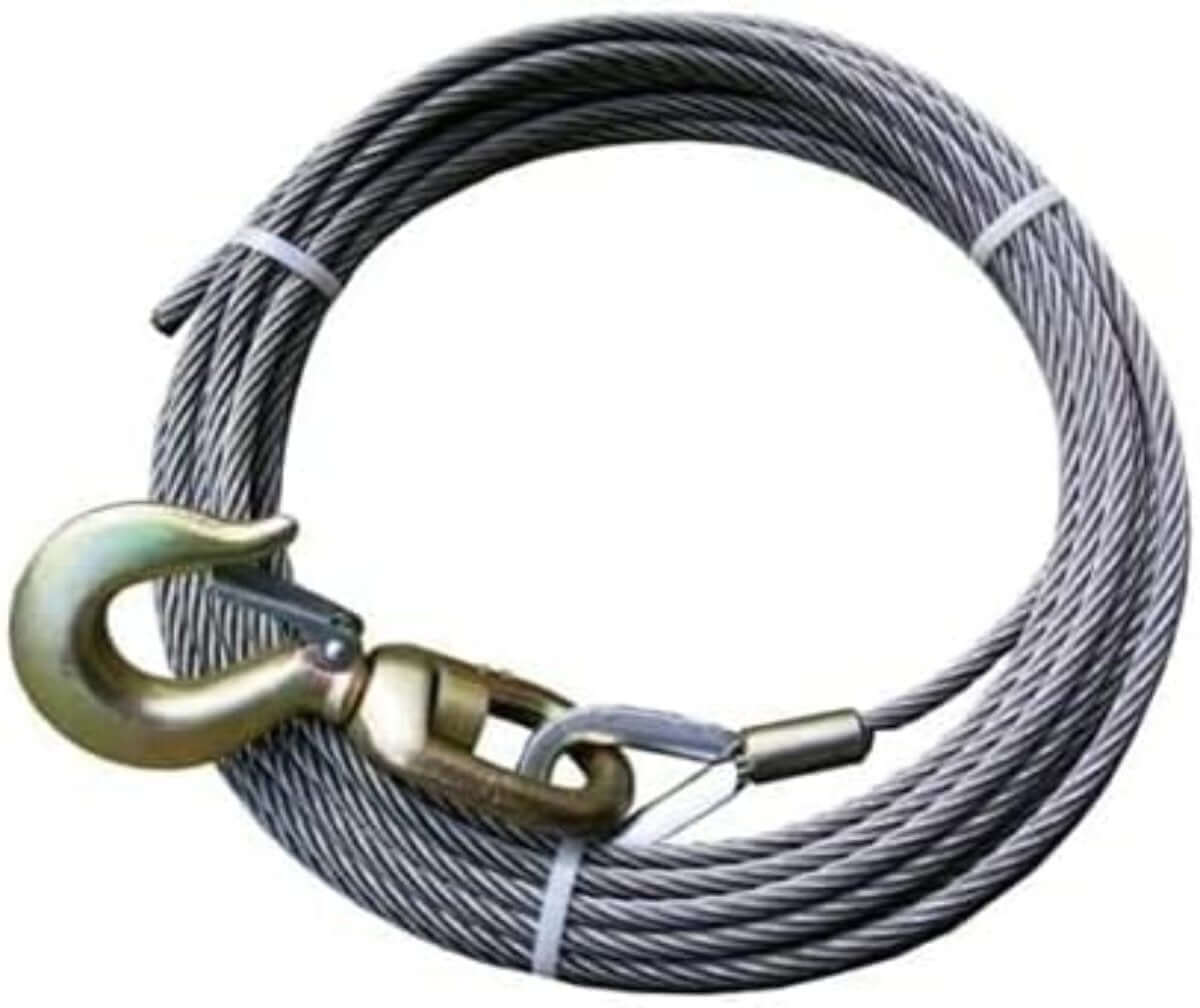 steel core wire rope - winch line - swivel hook - towing
