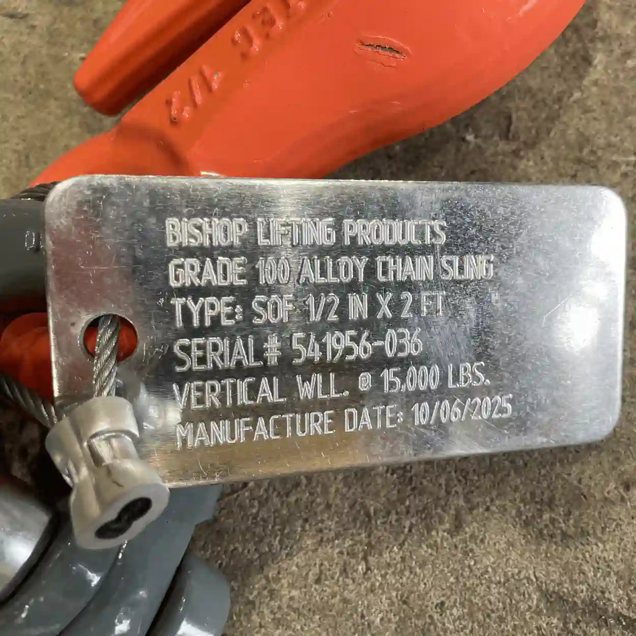 Tag for 1/2" Foundry Hook and Grab Hook on an Oblong