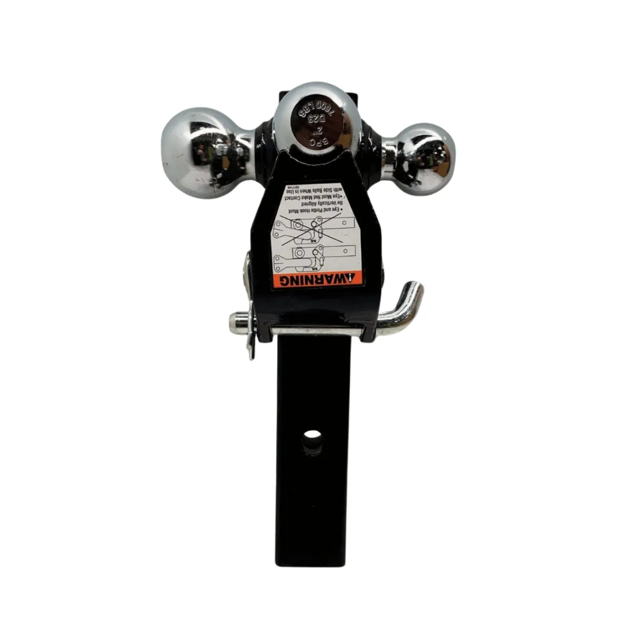 buyers products co. tri-ball hitch with pintle hook, designed for 2 1/2 inch receivers. This triple ball hitch is robust towing equipment for versatile hauling needs