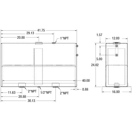 Buyers UR50A 50 Gallon Upright Aluminum Hydraulic Tank
