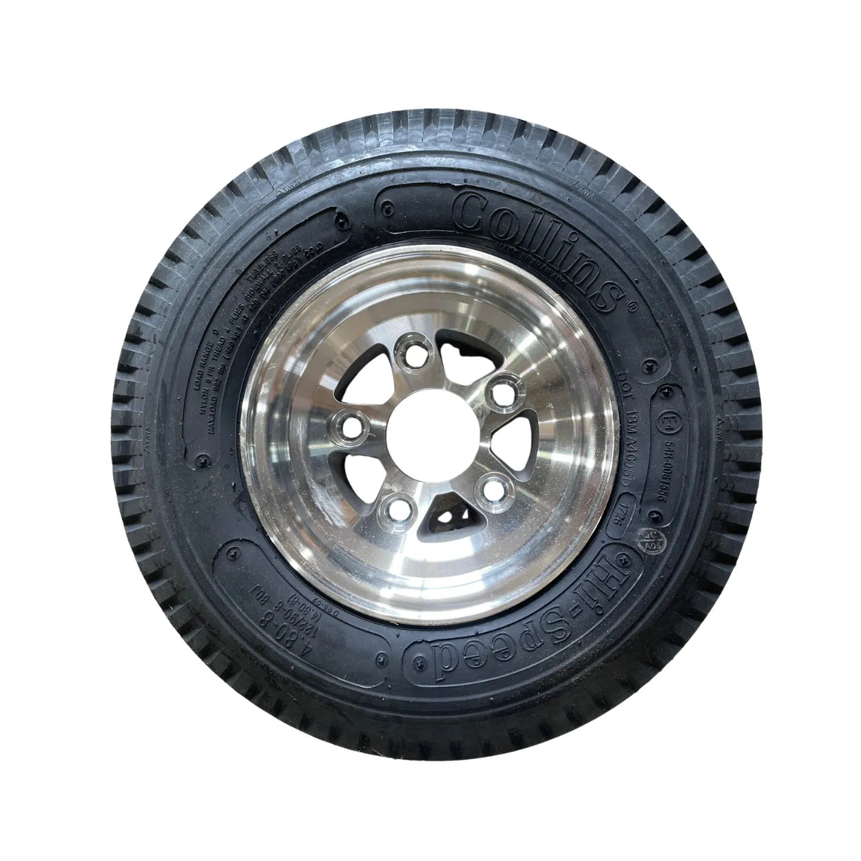 Collins Hi-Speed® 4.80×8 load range “D” Tire on Collins Hi-Capacity Aluminum Wheel