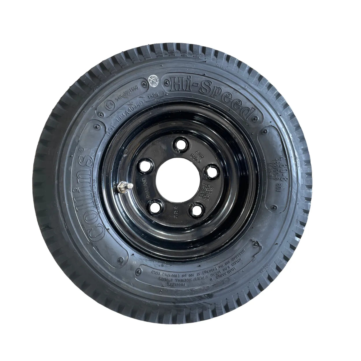 Replacement Tire on Steel Wheel for REPO Dolly - 4.80x8 D Rated