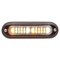 amber/white whelen ion t-series duo color led lighthead with clear lens. emergency and warning lights