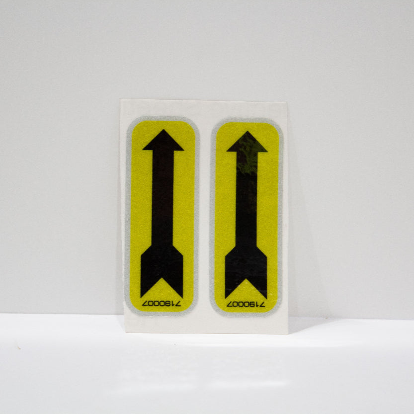 yellow bed arrow stickers for NRC car carriers.