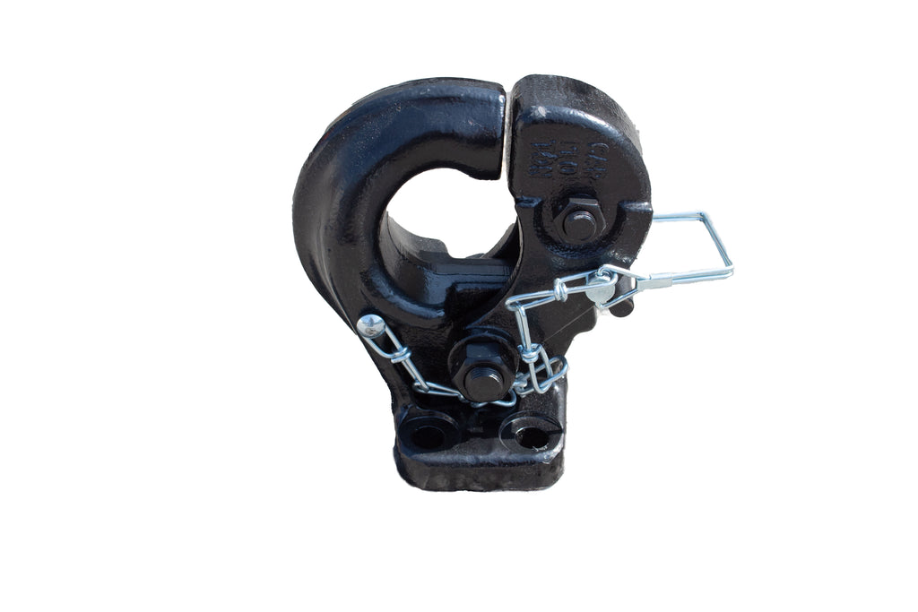 Heavy duty pintle hook for fifth wheel towing, essential towing equipment for reliable performance.