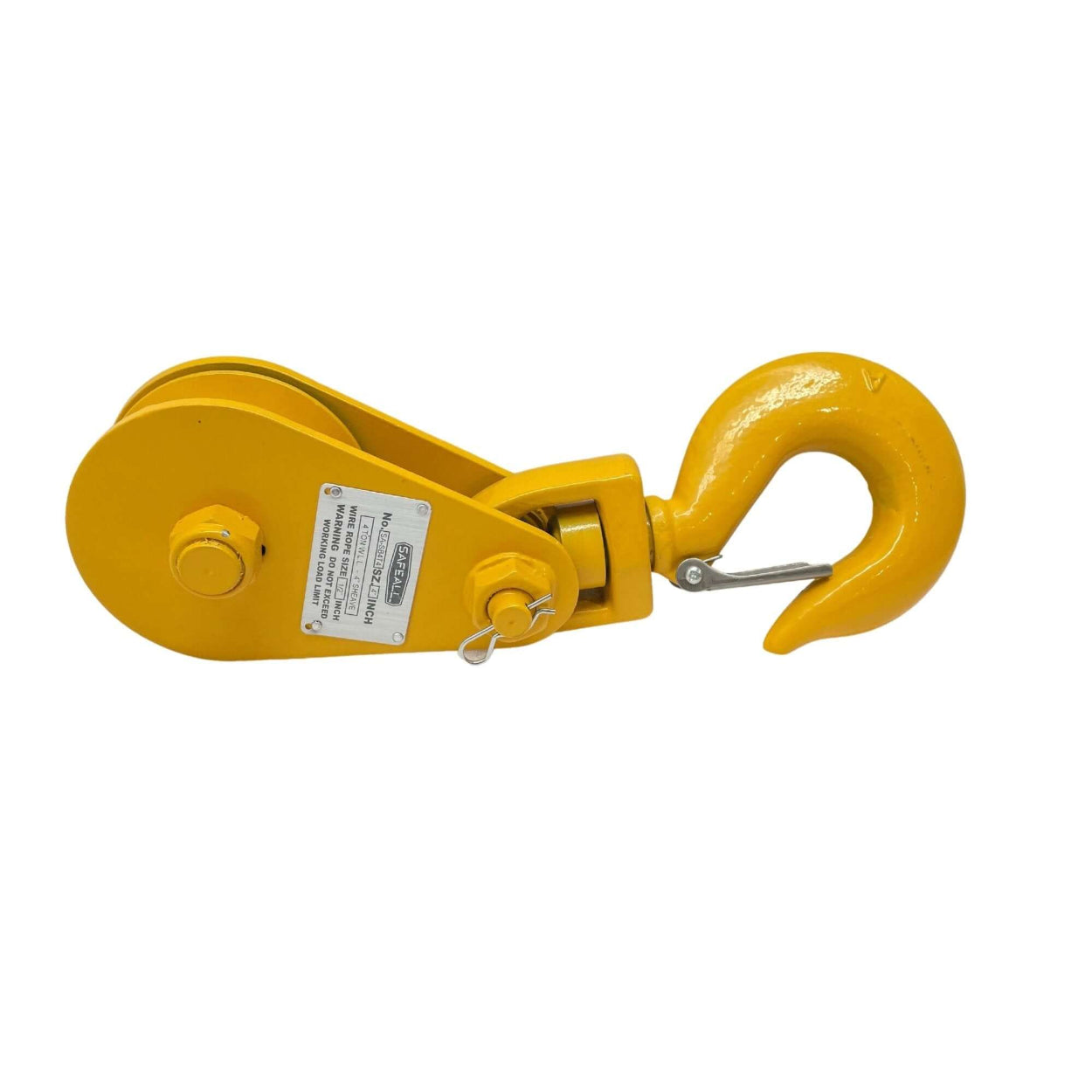 SafeAll 4" 4-Ton and 6" 8-Ton Snatch Block with Swivel Hook