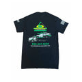 backside of battelini trucking t-shirt. shows NRC carrier and wrecker in Battelini's colors